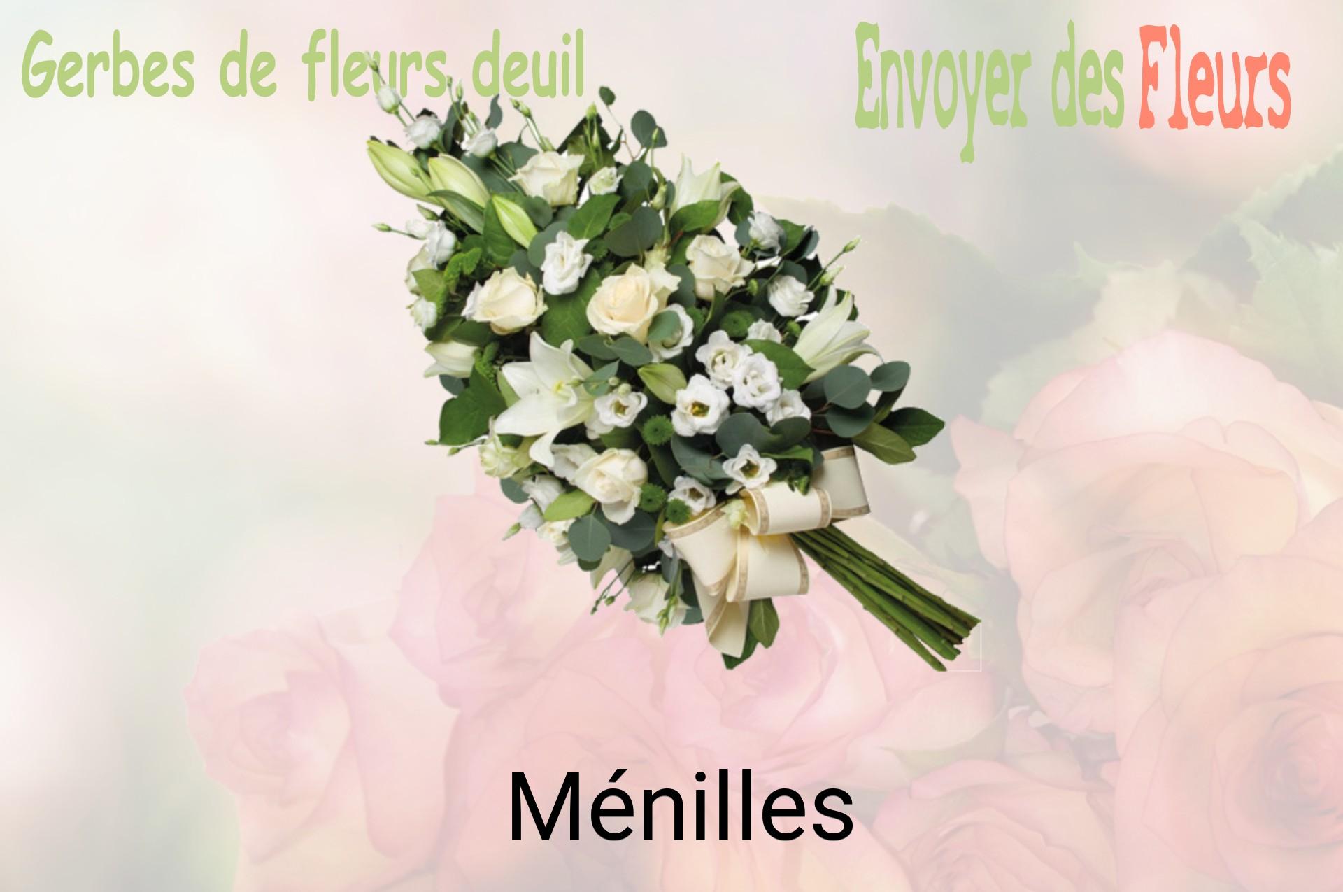 Gerbe de fleurs de deuil livrée à Ménilles
